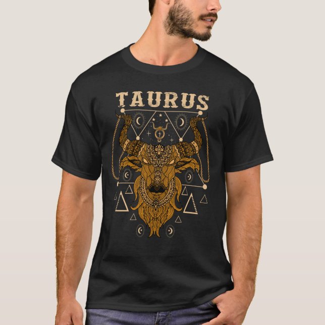 Taurus Zodiac Sign T-Shirt – AstroAlley Exclusive (Front)