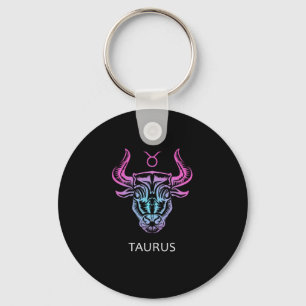 Taurus Zodiac Sign The Bull Design Birthday Gift Key Ring