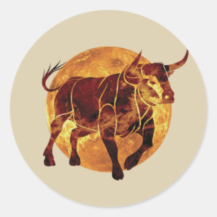 Taurus Zodiac Sign Throw Classic Round Sticker