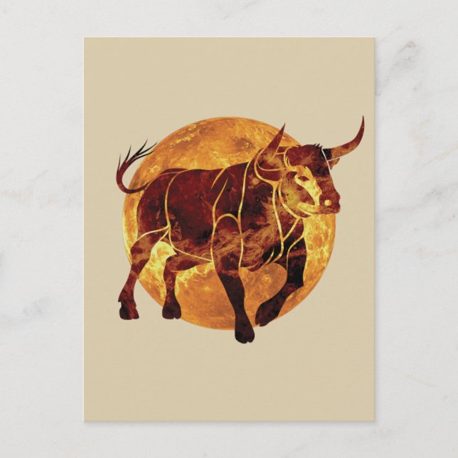 Taurus Zodiac Sign Throw Postcard (Front)
