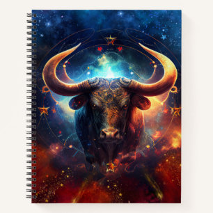 Taurus Zodiac Sign Watercolor Design Notebook