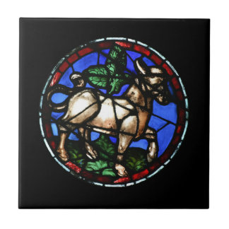 Taurus Zodiac Stained Glass Notre-Dame de Paris Ti Tile
