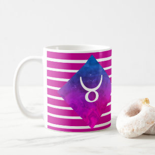 Taurus Zodiac Star Sign Modern Stripe Coffee Mug