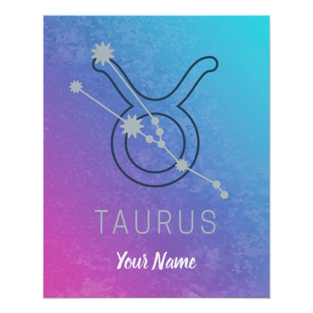 Taurus Zodiac Star Sign Watercolor Horoscope (Front)