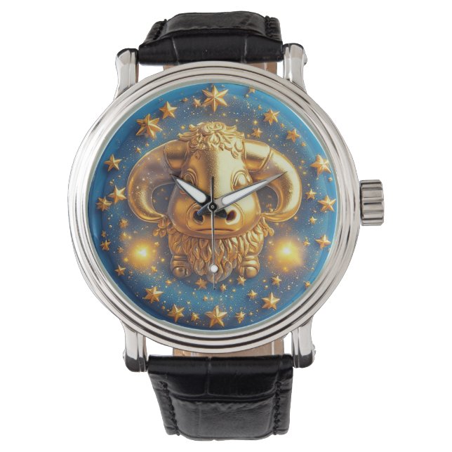 Taurus Zodiac Symbol birthday gift Watch (Front)