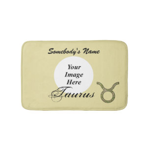 Taurus Zodiac Symbol Element by Kenneth Yoncich Bath Mat