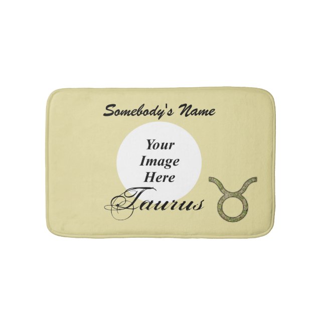 Taurus Zodiac Symbol Element by Kenneth Yoncich Bath Mat (Front)