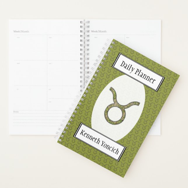 Taurus Zodiac Symbol Element by Kenneth Yoncich Planner (Display)