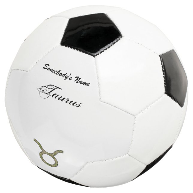 Taurus Zodiac Symbol Element by Kenneth Yoncich Soccer Ball (Three Quarter)
