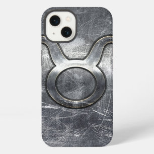 Taurus Zodiac Symbol in Grunge Distressed Style iPhone 13 Case