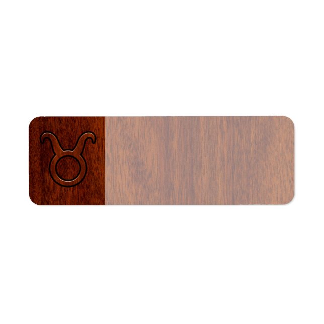 Taurus Zodiac Symbol in Mahogany Style print (Front)