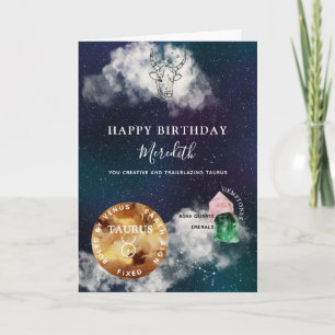 Taurus Zodiac Symbol Personalised Birthday Card