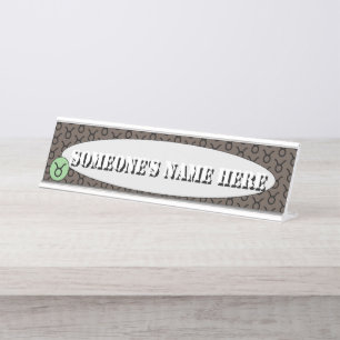 Taurus Zodiac Symbol Standard by Kenneth Yoncich Desk Name Plate