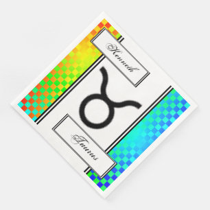 Taurus Zodiac Symbol Standard by Kenneth Yoncich Napkin