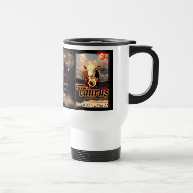 Taurus Zodiac white travel Mug (Right)