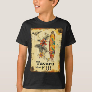 Tavaru Island Fiji Surfboard Surfer Beach Surfing  T-Shirt