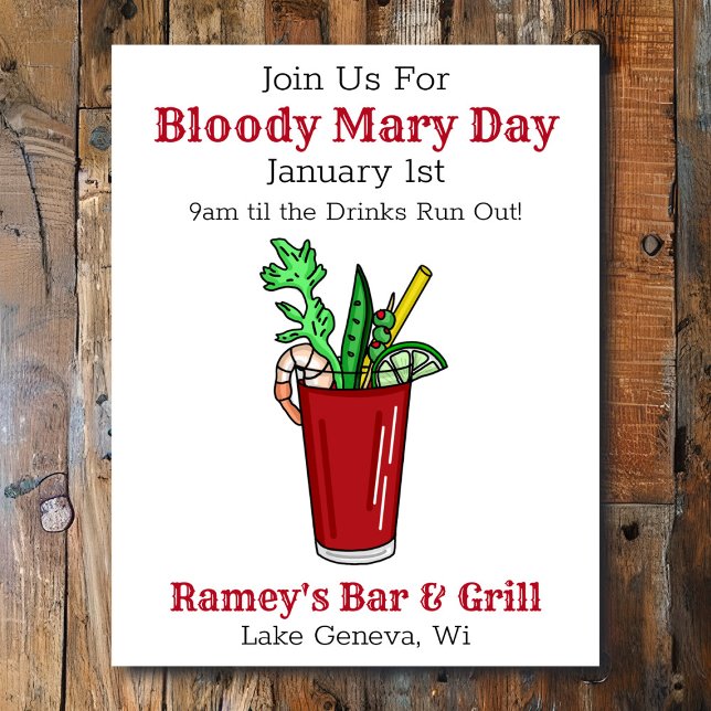 Tavern Promotional Poster for Bloody Mary Day (Creator Uploaded)