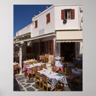 Taverna Nikos, Mykonos, Cyclades Islands, Greece Poster