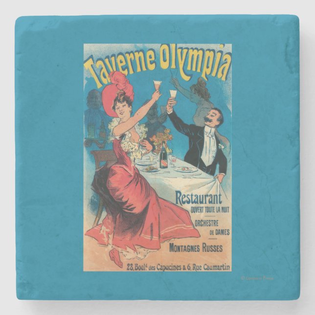 Taverne Olympia Promotional Poster Stone Coaster (Front)