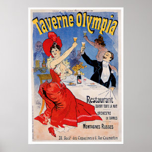 Taverne Olympia Vintage Restaurant Ad Art Poster