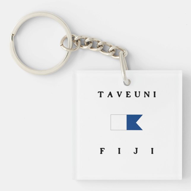 Taveuni Fiji Alpha Dive Flag Key Ring (Front)