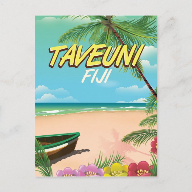 Taveuni Fiji travel poster Postcard (Front)
