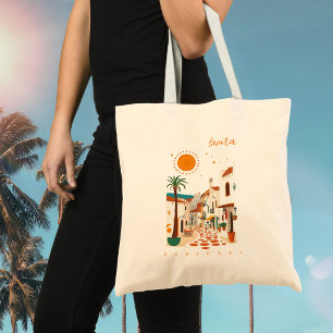 Tavira Portugal white town algarve vacation Tote Bag