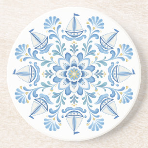 Tavrian Painting Sailboat Ukrainian Folk Coaster