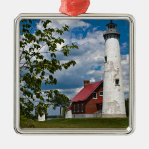 Tawas Point Lighthouse Metal Tree Decoration