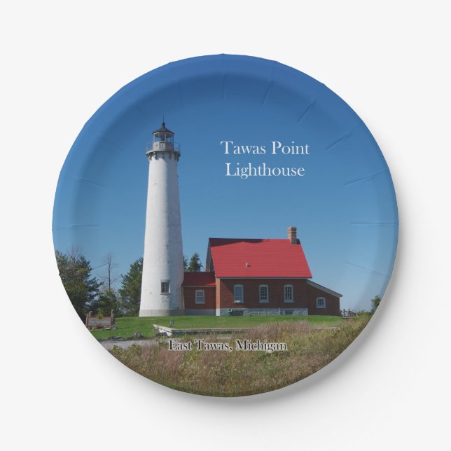 Tawas Point Lighthouse paper plate (Front)