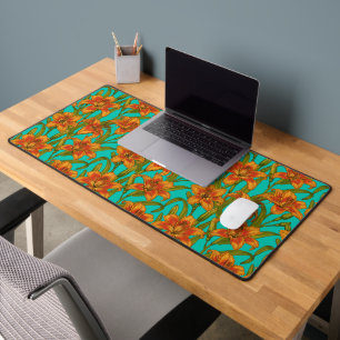 Tawny dailily flowers desk mat