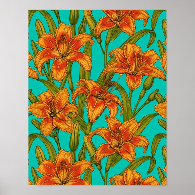 Tawny dailily flowers poster (Front)