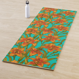 Tawny dailily flowers yoga mat