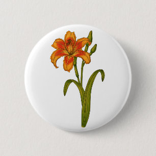 Tawny daylily 6 cm round badge