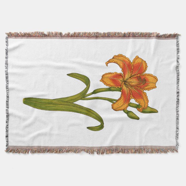 Tawny daylily throw blanket (Front)