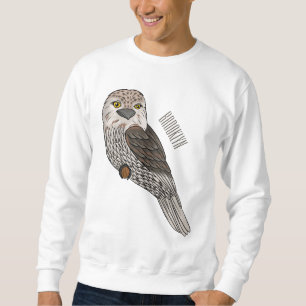 Tawny frogmouth bird cartoon illustration sweatshirt