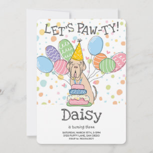Tawny Neapolitan Mastiff Dog Birthday Invitation