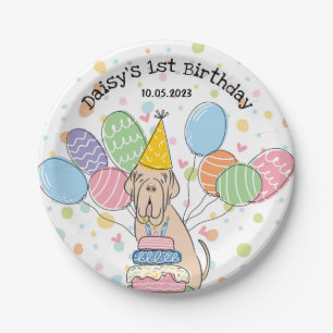 Tawny Neapolitan Mastiff Dog Birthday Party Paper Plate