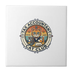 Tax Accountant Cat Cute Kitty Design - Tax Account Tile