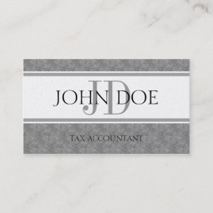 Tax Accountant CPA Monogram Blue Marble Platinum Business Card