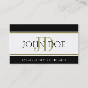Tax Accountant Gold Stripes Business Card