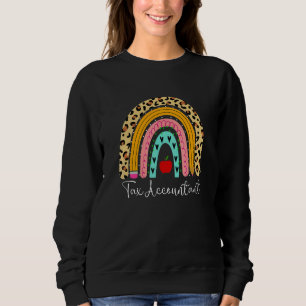 Tax Accountant Leopard Rainbow Accounting Back To  Sweatshirt