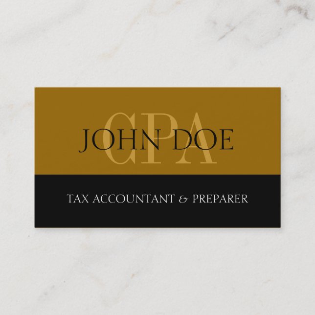 Tax Accountant S Stripe CPA D Gold Business Card (Front)