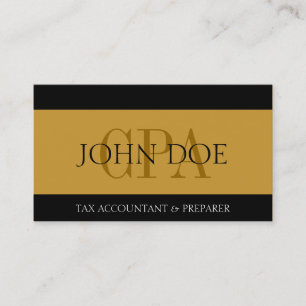 Tax Accountant Stripes Gold CPA Business Card