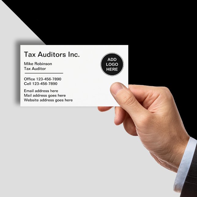 Tax Auditor Professional Logo Style Business Cards (Creator Uploaded)
