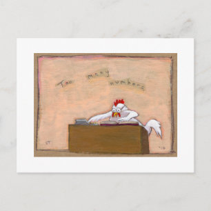 Tax Day - Accountant chicken numbers fun art Postcard