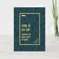 Tax Day April 18 Simple Modern Words Greeting Card