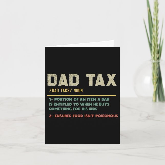 Tax Definition Funny Father's Day  Card (Front)