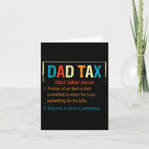 Tax Definition Funny Fathers Day Men Boys Gifts  Card