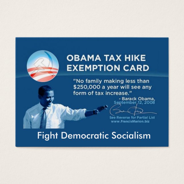 Tax Exempt Card (Front)